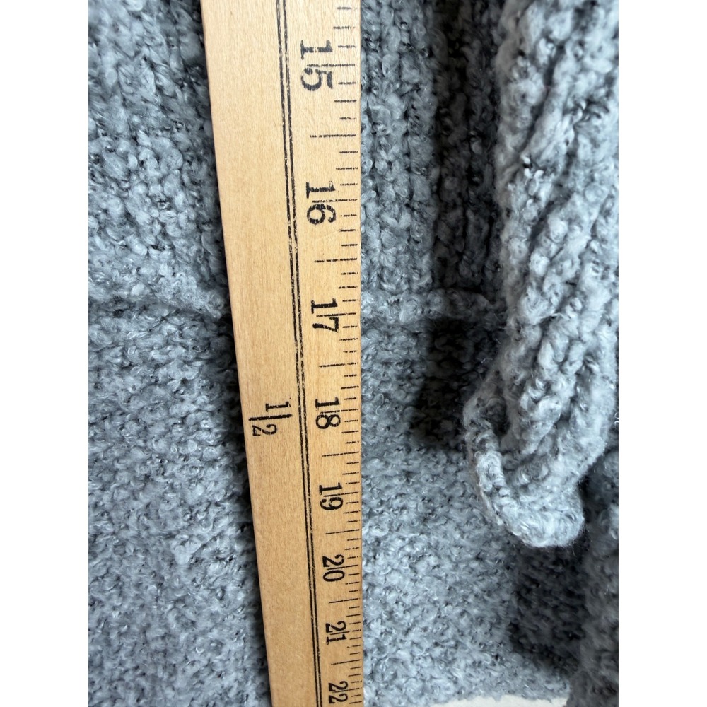 Free People Womens BFF Cowl Neck Boucle Knit Sweater Size Medium Gray Soft Warm - Picture 6 of 9